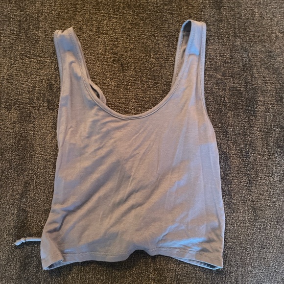 Blue tie up crop top. Only used once. Size M - Picture 2 of 4
